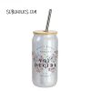 Beer Can Glass - 18 oz Coloured Rainbow Glitter for Sublimation - Image 2
