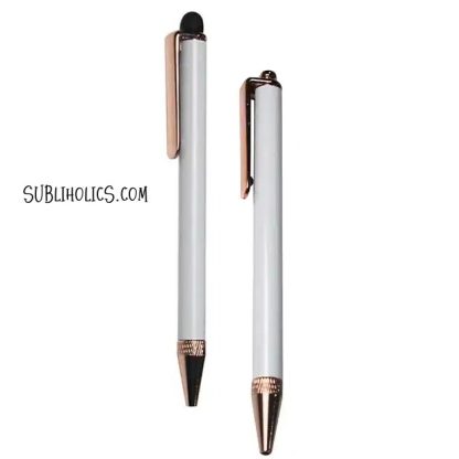 Pens with Shrink Wrap - Pack of 10 - Style #4 Rose Gold Optional Rubber Tip