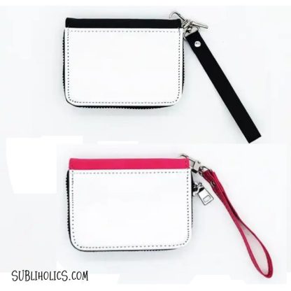 Wallet - Mini Style Zip Up Black PU w/Sub Panel