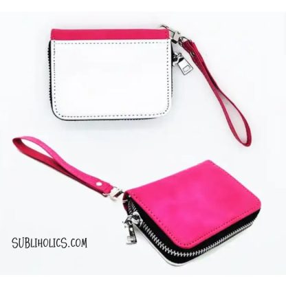 Wallet - Mini Style Zip Up Black PU w/Sub Panel - Image 3