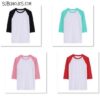 Raglan 3/4 Length T-Shirts - Adult Sizes