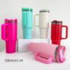 40 oz Stanley Style Tumbler with Black Underlay for Laser Engraving - Image 2