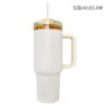 40 oz Stanley Style Tumbler with Copper Underlay for Laser Engraving - Image 2