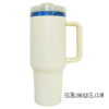 40 oz Stanley Style Tumbler with Rainbow Underlay for Laser Engraving - Image 9