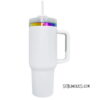 40 oz Stanley Style Tumbler with Rainbow Underlay for Laser Engraving - Image 4