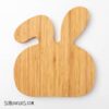 Children's Bamboo Plate for Laser Engraving - Panda and Bunny - Image 3