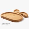 Children's Bamboo Plate for Laser Engraving - Panda and Bunny - Image 4