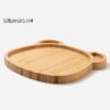 Children's Bamboo Plate for Laser Engraving - Panda and Bunny - Image 8