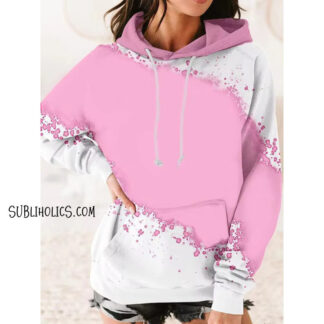Hoodies - Pink Diagonal Bleached 100% Polyester