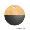 Bamboo with Slate Round Cutting Board for Laser Engraving