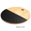 Bamboo with Slate Round Cutting Board for Laser Engraving - Image 2
