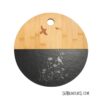 Bamboo with Slate Round Cutting Board for Laser Engraving - Image 4