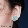 Round Stud Style Metal Sublimation Earrings - Image 2