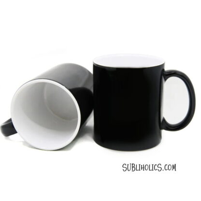 11 oz Colour Change Magic Mug Sublimation Mug - Black Gloss