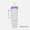 40 oz Stanley Style Tumbler with Purple Underlay for Laser Engraving - Image 3