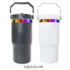 20 oz Stanley Style Flip Tumbler with Rainbow Underlay for Laser Engraving