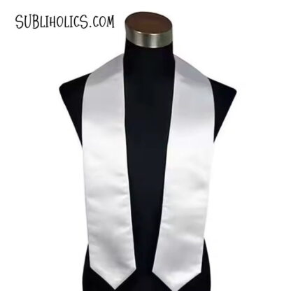 White Satin Graduation Stoles for Sublimation - 2 sizes - Image 3