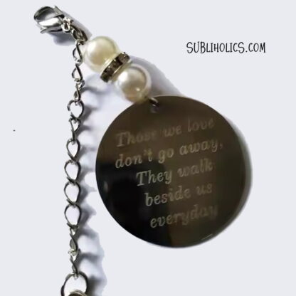 Large Double Sided Oval Clip on Photo Charm with Engraved Poem - Bridal Bouquets, Grad Caps - Image 4