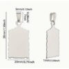 Stainless Steel Scalloped Edge Rectangular Pendant for Engraving - Image 2
