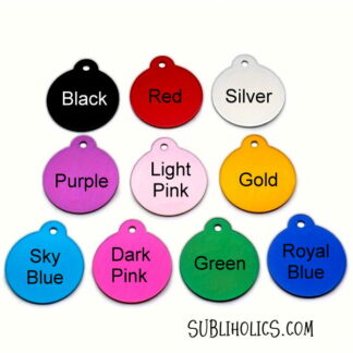 Aluminum Round Pet Tags for Engraving - 10 Colours
