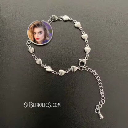 Silver Photo Disc Sublimation Bracelets - 4 Chain Styles - Image 2