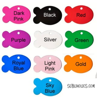 Aluminum Fish Shaped Pet Tags for Engraving - 10 Colours