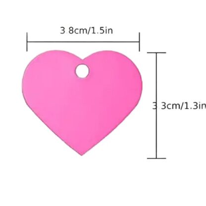 Aluminum Heart Shaped Pet Tags for Engraving - 10 Colours - Image 2