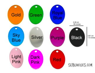 Aluminum Oval Pet Tags for Engraving - 10 Colours