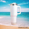 40 oz Stanley Style Tumbler with Bluetooth Speaker - Black or White - Image 3