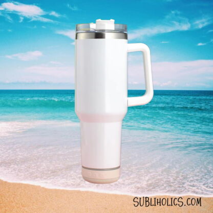 40 oz Stanley Style Tumbler with Bluetooth Speaker - Black or White - Image 3