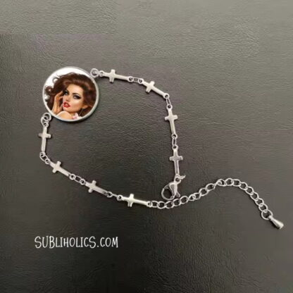 Silver Photo Disc Sublimation Bracelets - 4 Chain Styles - Image 4