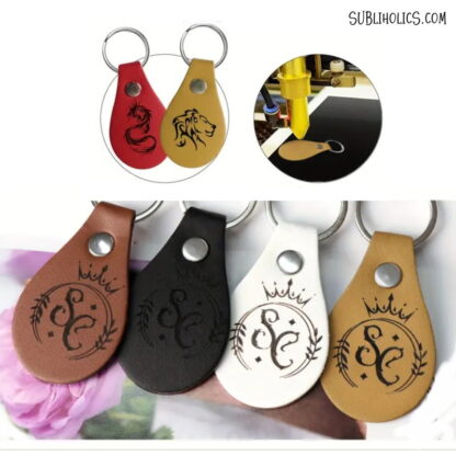 PU Leather Keychains for Laser Engraving, DTF or Vinyl - Style 1 - Image 3