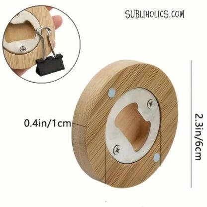 Bamboo Magnetic Bottle Openers for Laser Engraving - Pack of 5 - Image 3