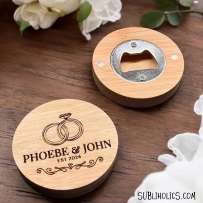 Bamboo Magnetic Bottle Openers for Laser Engraving - Pack of 5 - Image 2