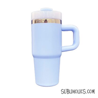 14 oz Gold Trimmed Macaron Mini Stanley Style Sublimation Tumblers - Image 2