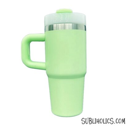 14 oz Silver Trimmed Macaron Mini Stanley Style Sublimation Tumblers - Image 3