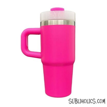 14 oz Silver Trimmed Macaron Mini Stanley Style Sublimation Tumblers - Image 5