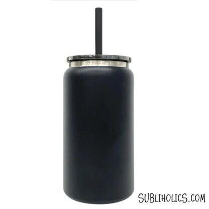16 oz Stainless Steel Can Tumbler with Black Underlay for Laser Engraving - Image 2