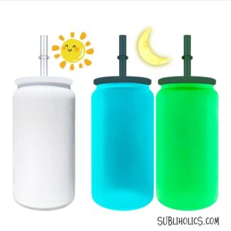 16 oz Libby Style White Glow in the Dark Stainless Steel Sublimation Tumblers