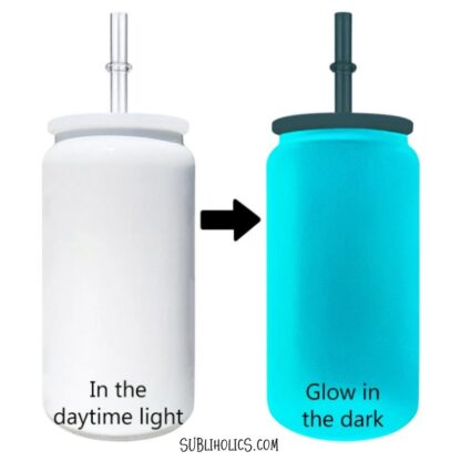 16 oz Libby Style White Glow in the Dark Stainless Steel Sublimation Tumblers - Image 2