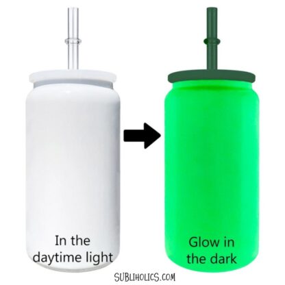 16 oz Libby Style White Glow in the Dark Stainless Steel Sublimation Tumblers - Image 3