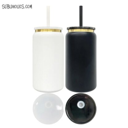 16 oz Stainless Steel Can Tumbler with Gold Underlay for Laser Engraving - Image 3