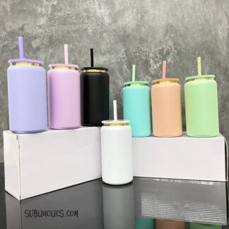 16 oz Stainless Steel Can Tumbler with Gold Underlay for Laser Engraving