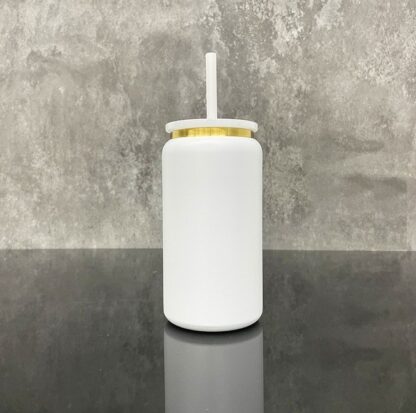 16 oz Stainless Steel Can Tumbler with Gold Underlay for Laser Engraving - Image 5