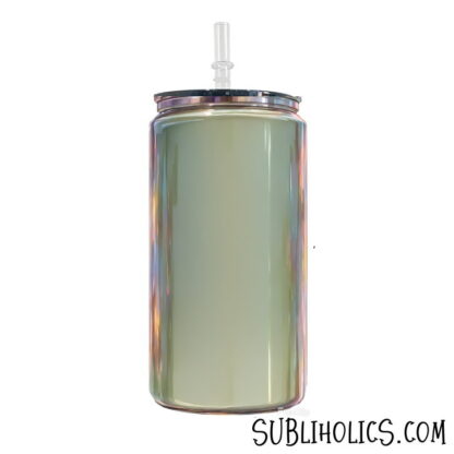 Midnight Mirror Plated 16oz Glass Can for DTF or Vinyl