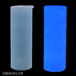 20 oz Glow In The Dark Sublimation Tumblers Blue to Blue Glow