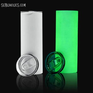 20 oz Glow In The Dark Sublimation Tumblers White to Green Glow