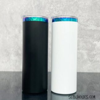 20 oz Straight Tumbler with Blue Green Ombre Underlay for Laser Engraving