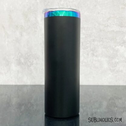 20 oz Straight Tumbler with Blue Green Ombre Underlay for Laser Engraving - Image 2