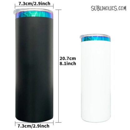 20 oz Straight Tumbler with Blue Green Ombre Underlay for Laser Engraving - Image 4